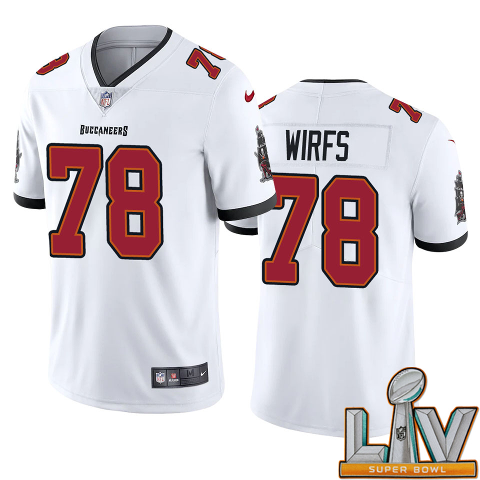 Super Bowl LV 2021 Men Nike Tampa Bay Buccaneers #78 Tristan Wirfs White 2020 NFL Draft Vapor Limited Jersey->tampa bay buccaneers->NFL Jersey